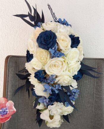 Ramo de novia artificial en azul y blanco Envpios a domicilio